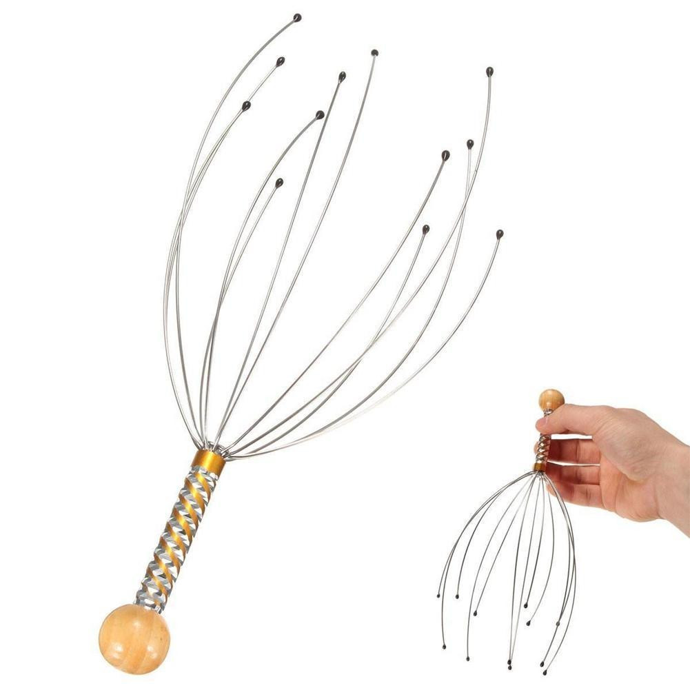 Metal Octopus Shaped Scalp Head Massager With Stainless Steel Tines